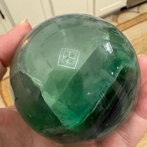 green fluorite sphere